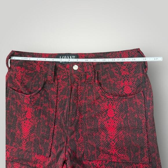 LOVANT Red Snake Print Flared Cargo Pants - Heavyweight, Y2K Style  Sz 32 L29 - Picture 6 of 9